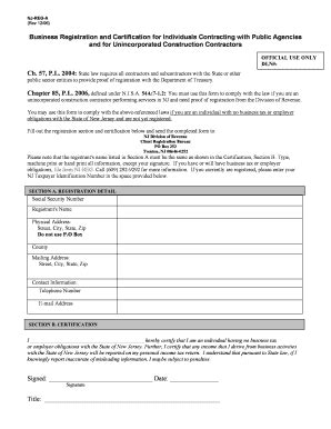 NJ Business Registration Certification - Blank Fillable Template | Fill ...
