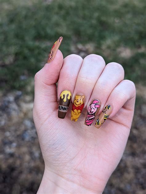 Winnie the Pooh Nails - Etsy