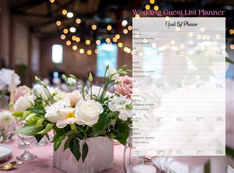 Wedding Guest List Planner: 6" x 9" Planner, 120 pages of Fillable ...