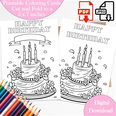 Images Of Coloring Pages For Birthday Cards [2025]