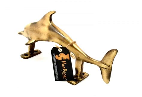 Buy Dolphin Design Brass Door Handle Brass Showpiece Online at Best Price