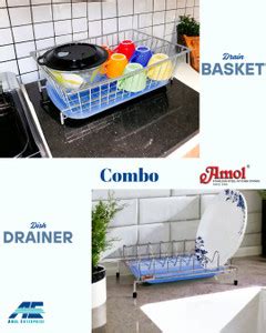 Amol Utensil Kitchen Rack Steel, Plastic Premium Stainless Steel Drain ...