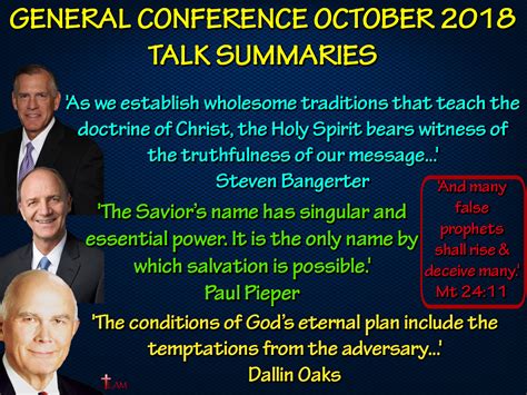 General Conference October 2018 Talk Summaries | Life After Ministry