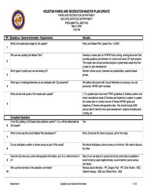 Fillable Online houstontx HOUSTON PARKS AND RECREATION MASTER PLAN ...