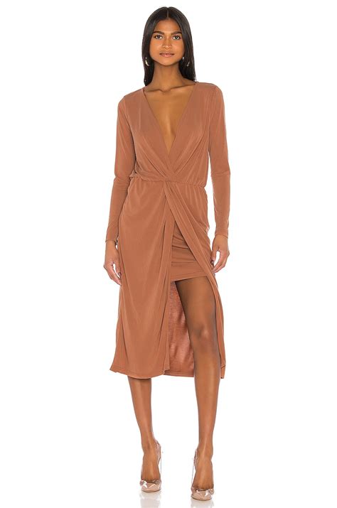 L'Academie The Judy Midi Dress in Terracotta | REVOLVE