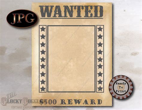 Blank Wanted Poster Printable