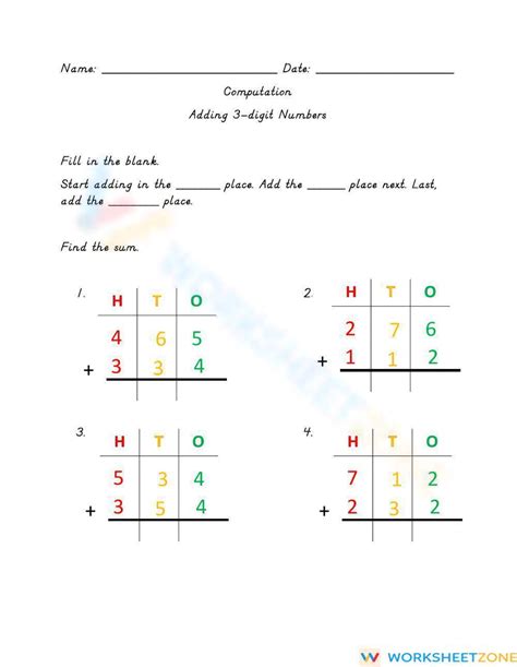 Image result for Adding 3-Digit Numbers