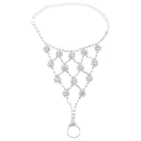 Yellow Chimes Vistelle Hand Chain For Women White Crystal Studded ...