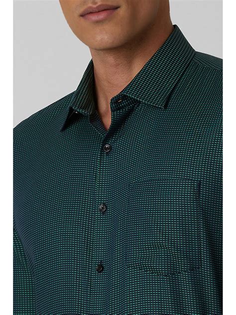 Buy Van Heusen Men Green Slim Fit Check Full Sleeves Wedding Shirt Online
