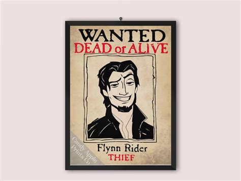 Flynn Rider Wanted Poster Tangled Movie Poster Tangled - Etsy Australia