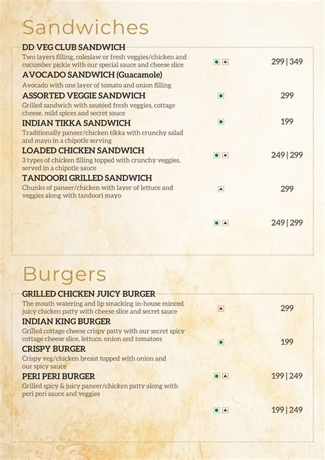 Menu at Dripping Dose, Delhi