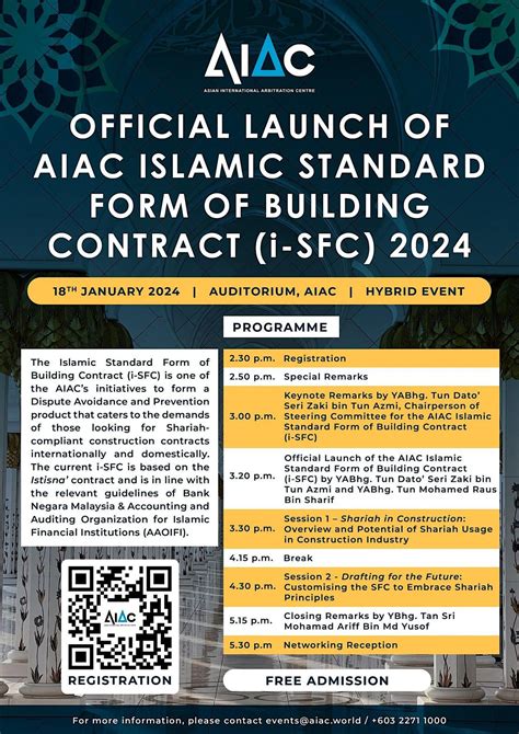 Official Launch of AIAC Islamic Standard Form of Building Contract (i ...