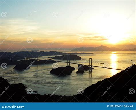 Sunset View of the Shimanami Kaido from Kirosan Observatory Park, Seto ...