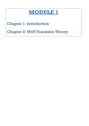 18ec72 vlsi notes and questions - Chapter 2 MOS Transistor Theory ...