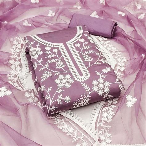 DS 121 PV SILK WITH COTTON WORK PARTYWEAR LOOK DRESS MATERIAL SALWAR ...