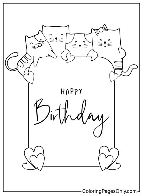 20+ Happy Birthday Card Coloring Pages - Free Printable PDF & Online ...