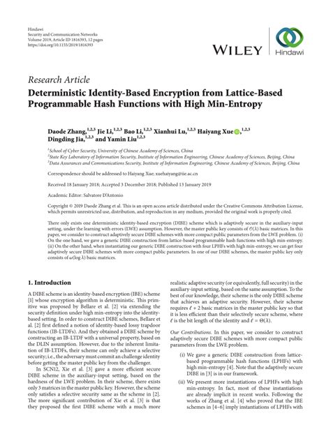 Deterministic Encryption 的图像结果