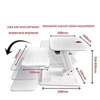 Rife Height Adjustable Standing Desk Gas Spring Monitor Riser, Tabletop ...