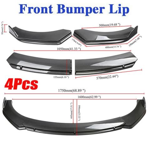 Buy Front Bumper Lower Lip Spoiler Splitter + Strut Rods For Volvo S40 ...