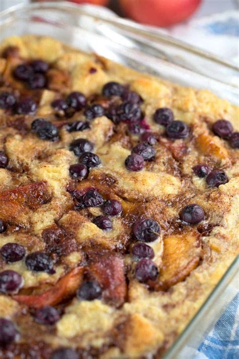 Summer Peach and Blueberry Bread Pudding | Jessica Gavin