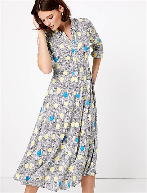 Buy Polka Dot Midi Shirt Dress at Marks & Spencer