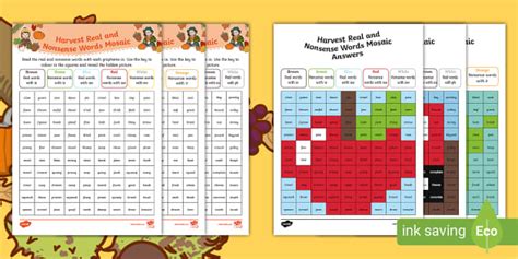 Harvest Phase 5 Phonics Mosaic Worksheets - Primary Resource