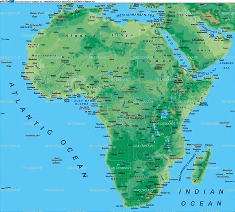 Map of Africa (General Map / Region of the World) | Welt-Atlas.de