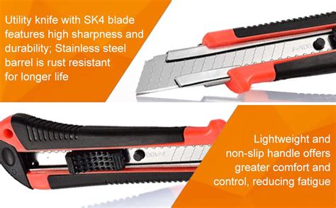 KABEER ART Heavy Duty 18 mm Cutter Set With 10 Replacement Blades ...