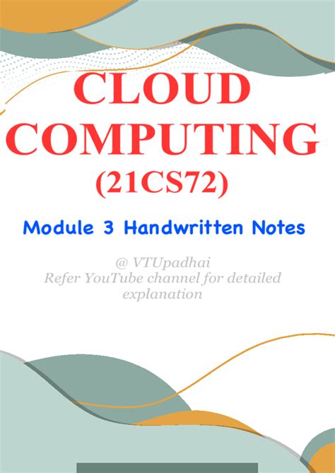Cloud Module 3 - CLOUD COMPUTING (21CS72) Module 3 Handwritten Notes ...