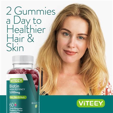 Biotin Gummies 5000mcg - Healthy Hair Growth, Healthy Skin Glow, Strong Healthy Nail Growth ...