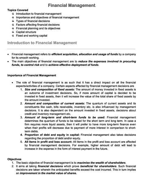 Introduction to Financial Management - Fundamentals Of Financial ...