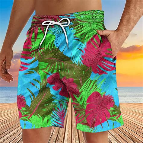 DIOAZUD Big and Tall Swim Trunks for Men Hawaiian Swimming Shorts 5 ...