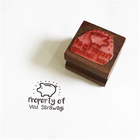 Personalised Wooden Name Stamp - Piggy Bank – scribblesinc.in