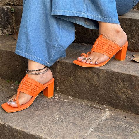 Coppertips Square Kolhapuri Block Heels – Shimuzz