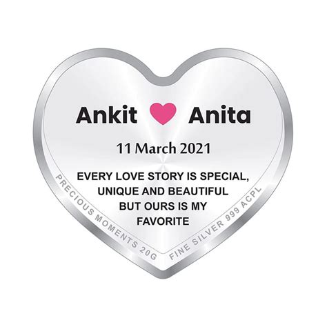 Buy Personalised Newly Married Heart 999 Silver Coin | TrueSilver ...