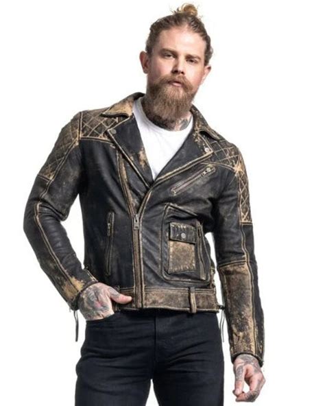 Harshi Men Original Full Grain Motorcycle Leather Jacket Brown – Prime ...