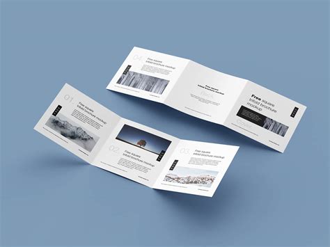 8 Free Square Tri-Fold Brochure Mockup PSD Files - Good Mockups