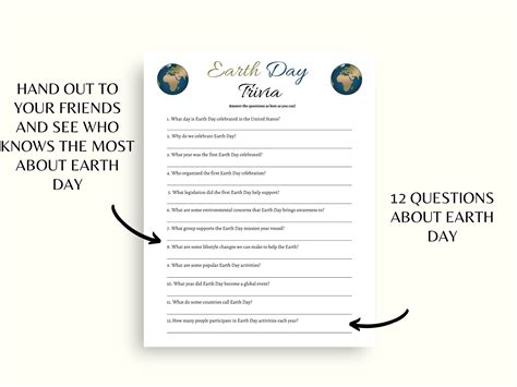 Earth Day Activities| Earth Day Trivia Game| Earth Day Trivia Printable ...