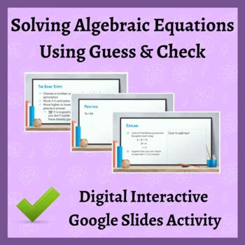 Image result for Algebraic Using Guess and Check Method