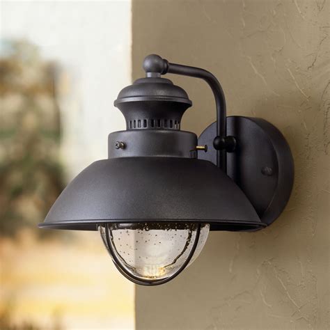 John Timberland Rustic Outdoor Wall Light Fixture LED Black 8" Seedy ...