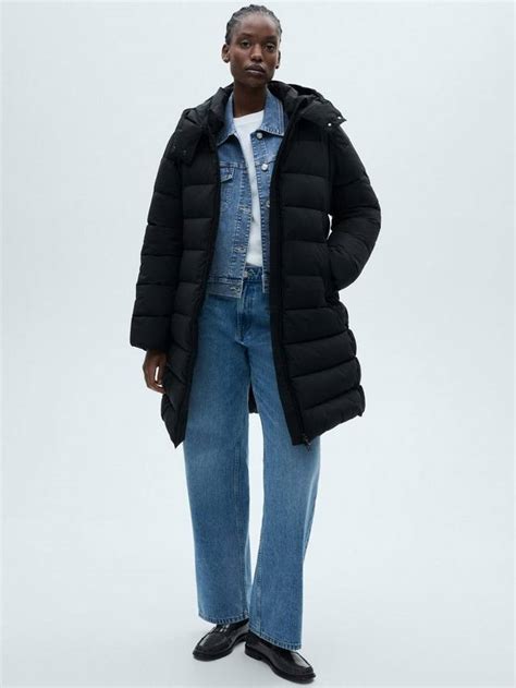 Mango Bego Water Repellent Quilted Coat, Black