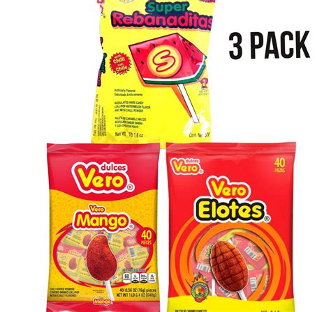Buy 3 PACK | Spicy Mexican Candy Kit | Vero Mango, Vero Elote and ...