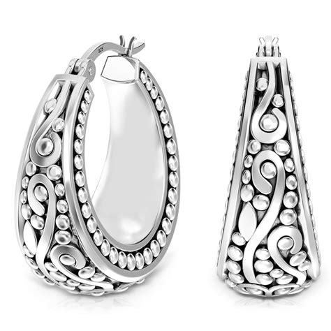 LeCalla - Buy 925 Sterling Silver Antique Floral Design Beaded Filigree ...