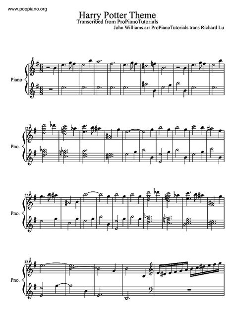 John Williams-Harry Potter - Hedwig's Theme Sheet Music pdf, - Free ...