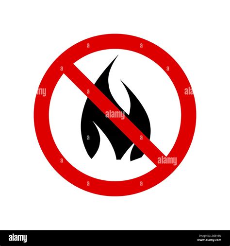 NO FIRE prohibition sign. No symbol, do not sign, circle backslash ...