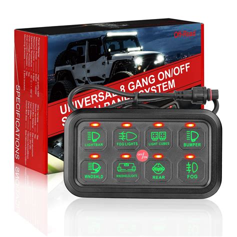 Buy 8 Gang Switch Panel Kit, Auto Power Plus Circuit Control Box ...