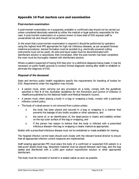 Guidelines for Ebola Virus Disease (EVD) Post-Mortem Care and Disposal | Exams Public Health ...