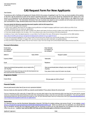 Image result for CAS Request Form