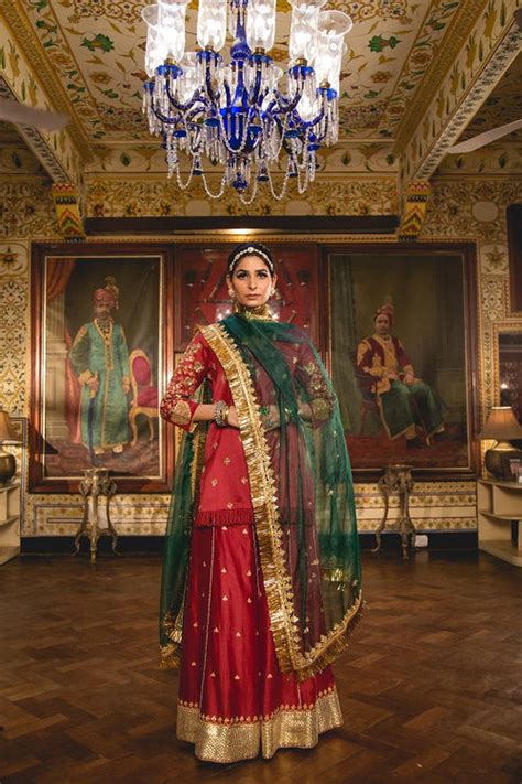 Chanderi Kurta Gotta Pati Zari Imama Maroon Sharara Set With Organza D