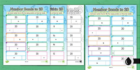 Solve For the Missing Number With Bar Models to 20 Activity